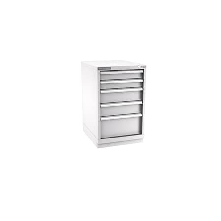 Champion Tool Storage Modular Drawer Cabinet, 5 Drawer, Light Gray, Steel, 22 in W x 28-1/2 in D x 36 in H N15000501ILCFTB-LG